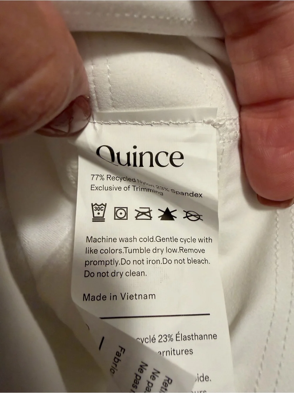 NWT Quince White Scoop Neck Sports Bra